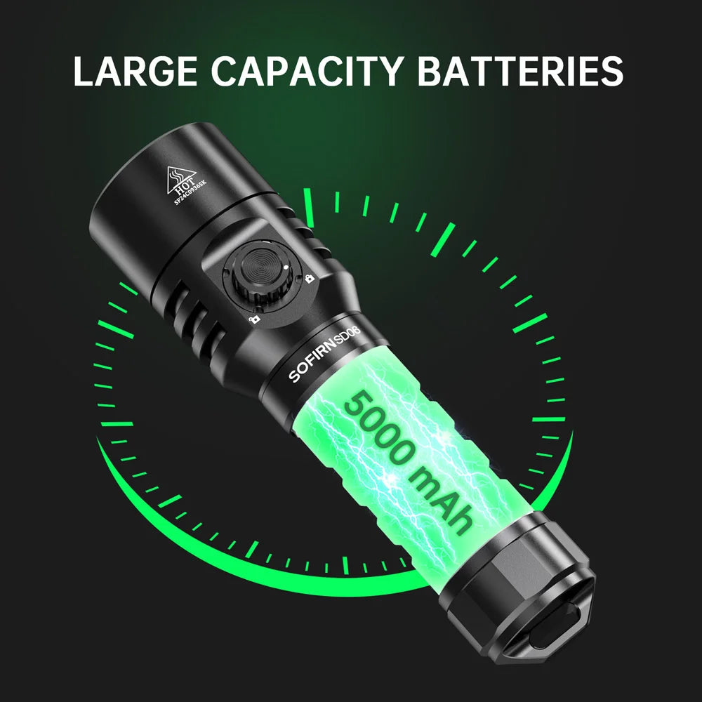 SOFIRN SD06 Diving Flashlight SFT70 3200lm Rechargeable Underwater Deep Scuba Torch Dive LED Light Powerful Under 100M
