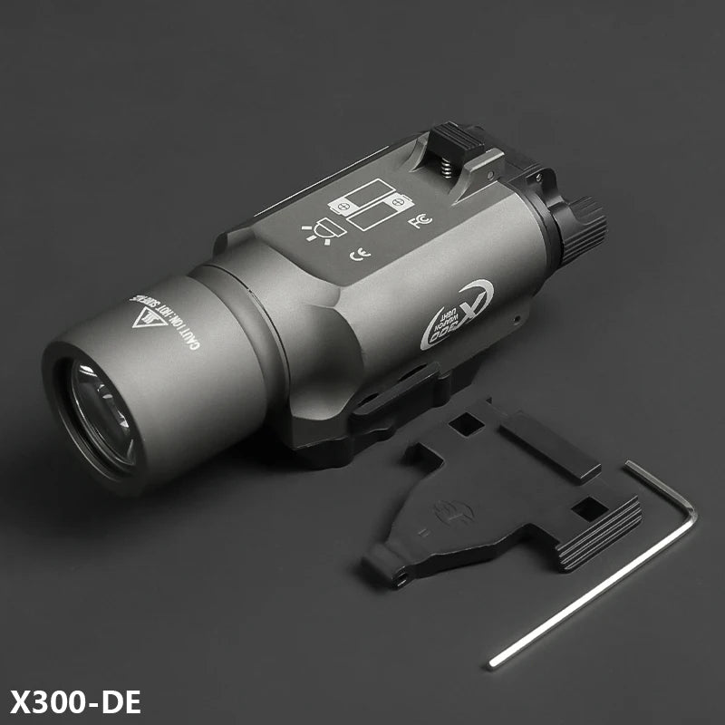 Tactical Gear Surefir X300 X300U Ultra Metal Pistol Gun 500Lumen LED Light Fit 20mm Rail Airsoft Hanging Hunting Flashlight