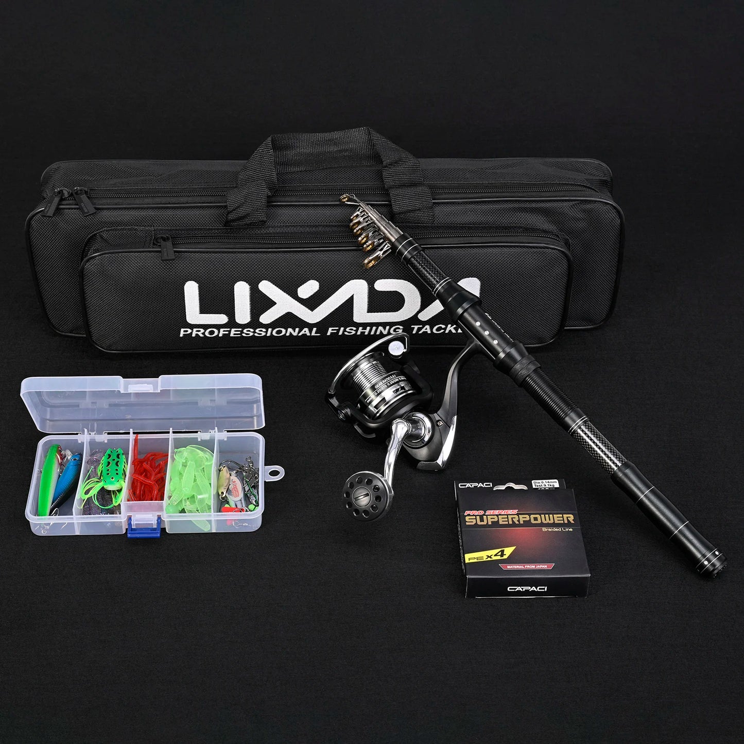 Fishing Rod and Reel Combo Fishing Rod and Reel Combo Portable Fishing Rod With Fishing Line Lures Carry Bag Fishing Rod Kit