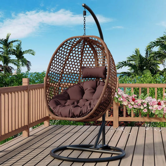 Egg Swing Chair with Stand,Hanging Egg Chair Indoor Outdoor,Hammock Hanging Basket Chair with Aluminum Steel, Customized