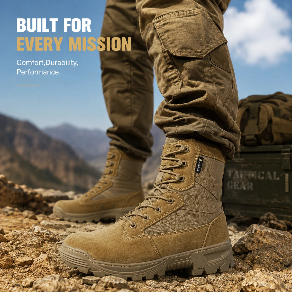 VOTAGOO Tactical Military Men's Desert Combat Army Combat Boots Shoes Uniform Working Climbing