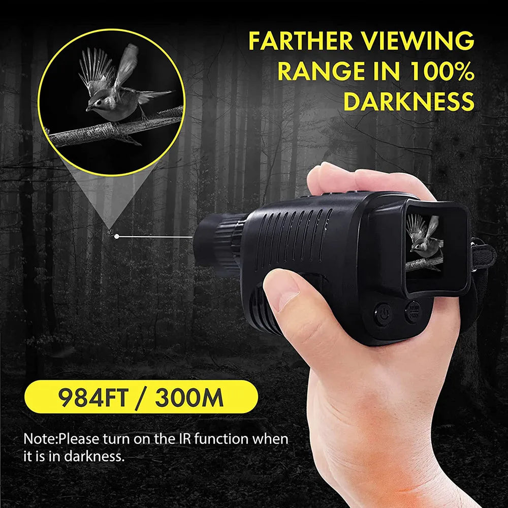 1080P HD Monoculars Infrared 5X Digital Zoom Night Vision Device Hunting Telescope Outdoor Day Night Dual Use 100% Darkness 300m