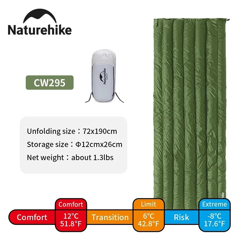 Naturehike Ultralight Down Sleeping Bag CW295 650FP Duck Down Camping Sleeping Bag  Waterproof for Outdoor Backpacking