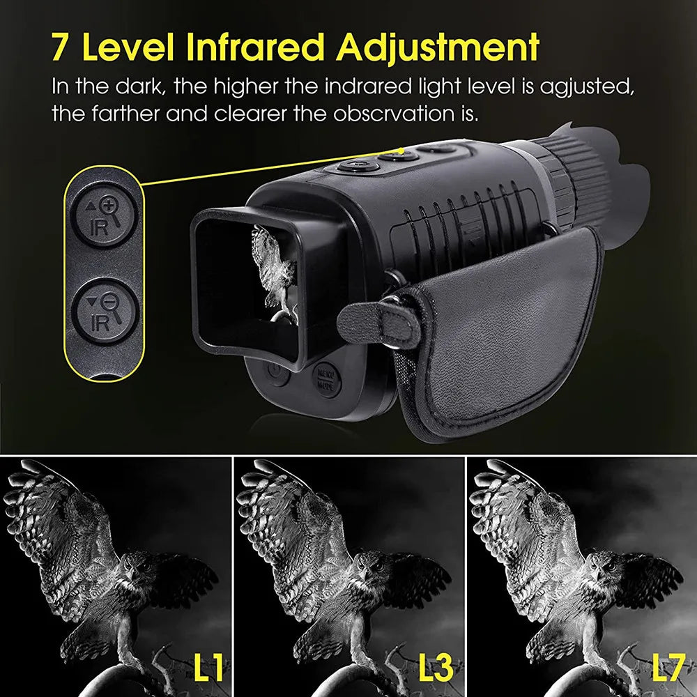 1080P HD Monoculars Infrared 5X Digital Zoom Night Vision Device Hunting Telescope Outdoor Day Night Dual Use 100% Darkness 300m