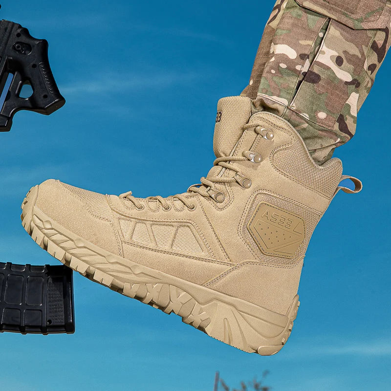 Men Tactical Boots Lace Up Brand Ankle Hiking Shoes Desert Work Boots Waterproof Unisex Climbing Shoes Zapatos Para Hombre Male