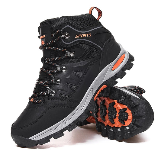 New Leather Men's Boots Outdoor Waterproof Hiking Boots Lightweight Non-slip Men Sneakers Fashion Desert  Men Work Ankle Boots
