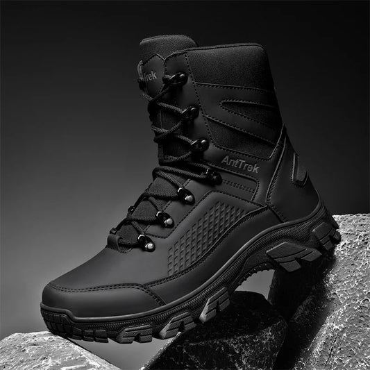 Men's wild training boots four seasons high-top non-slip waterproof outdoor boots fashion comfort jungle hiking sneakers boots