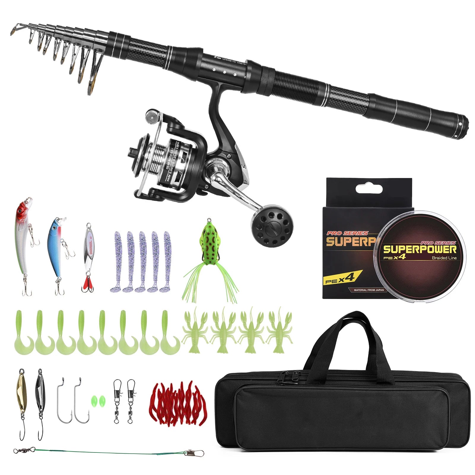 Fishing Rod and Reel Combo Fishing Rod and Reel Combo Portable Fishing ...