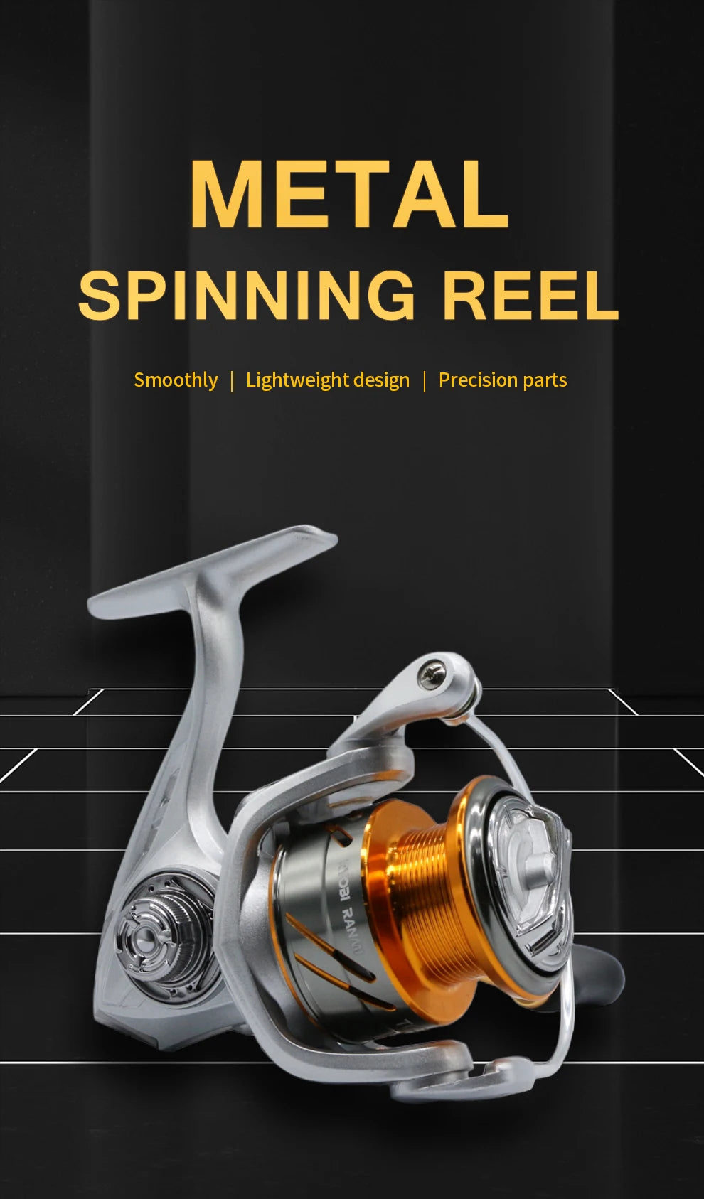 ROOBLINOS TC Metal Spinning Fishing Reels Metal Spool Freshwater Saltwater Trout Carp Spinning Reel