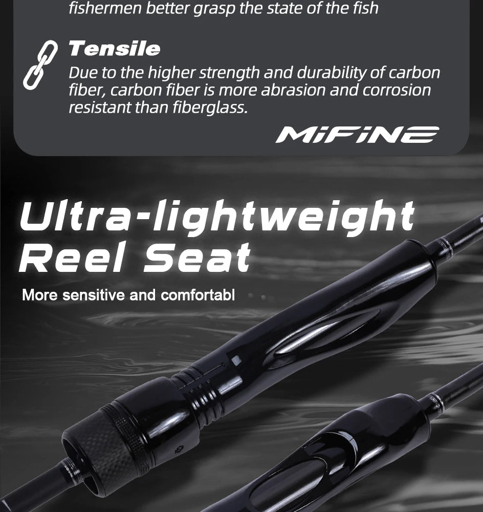 MIFINE MICROBITE Ajing Spinning Rod XUL-UL Fishing Rod 3g/5g for Saltwater Freshwater Light Rock Fishing FUJI Ring