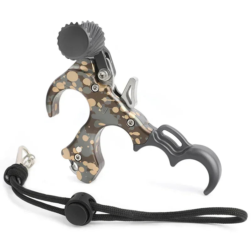 Archery Release Aid, 3/4 Finger Aluminum Grip, Thumb Trigger for Compound Bow, Hunting & Target Shooting, Left/Right Hand Compatible Archery Accessories