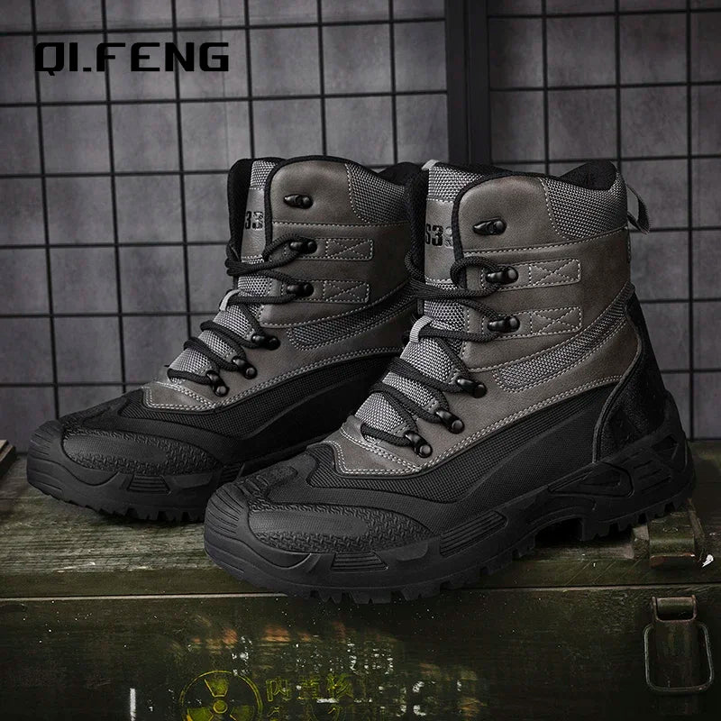 Large Mountaineering Hiking Anti Slip Boots Outdoor Field Training Boots Men's Ankle Boots High Top Casual Sneaker 39-47