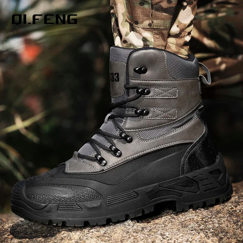 Large Mountaineering Hiking Anti Slip Boots Outdoor Field Training Boots Men's Ankle Boots High Top Casual Sneaker 39-47