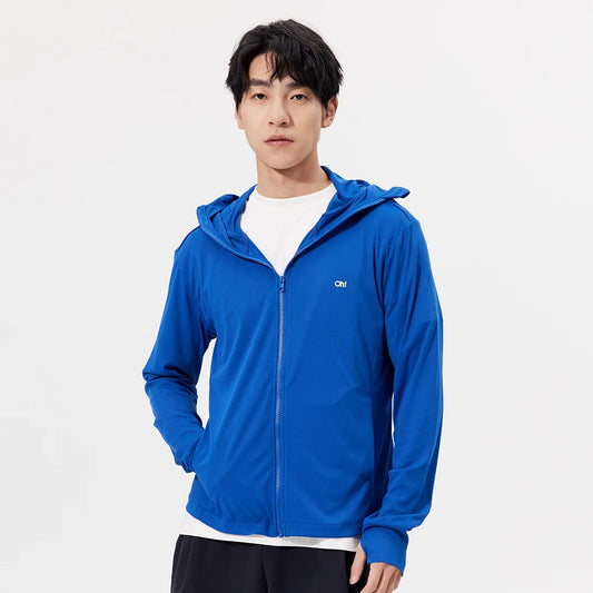 OhSunny Men Sun Protection Cooling Coats Big Brim Sunscreen Anti-UV UPF50+ Jacket with Hooded Light Breathable Quick Dry Outdoor