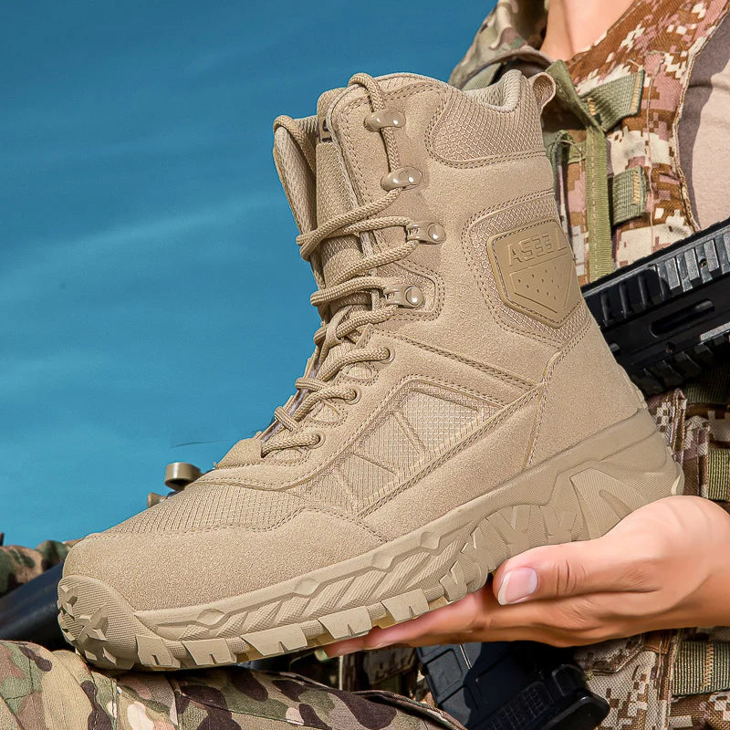Men Tactical Boots Lace Up Brand Ankle Hiking Shoes Desert Work Boots Waterproof Unisex Climbing Shoes Zapatos Para Hombre Male