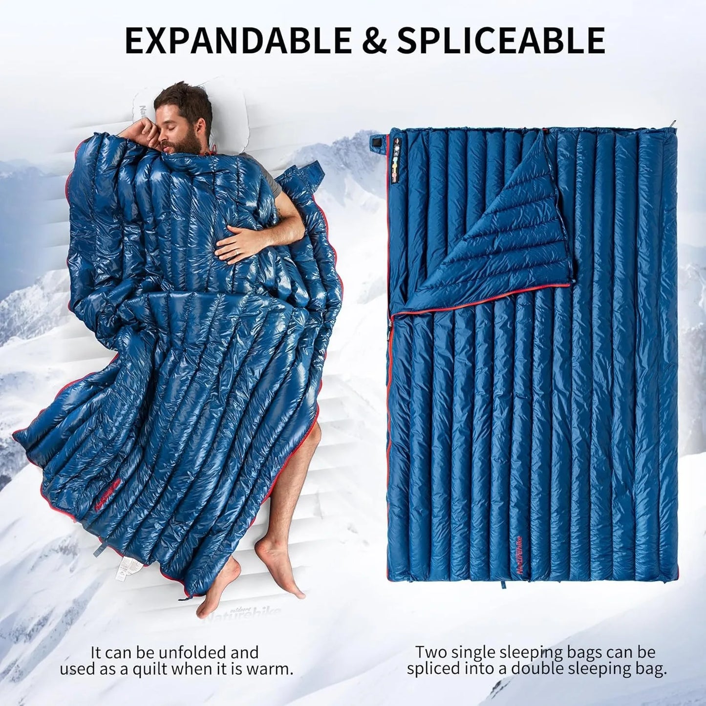 Naturehike Ultralight Down Sleeping Bag CW295 650FP Duck Down Camping Sleeping Bag  Waterproof for Outdoor Backpacking