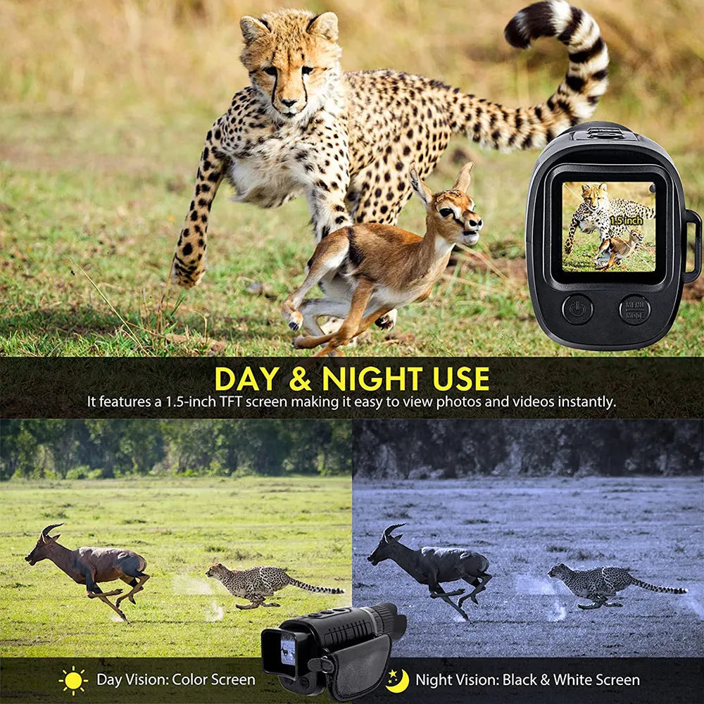 1080P HD Monoculars Infrared 5X Digital Zoom Night Vision Device Hunting Telescope Outdoor Day Night Dual Use 100% Darkness 300m