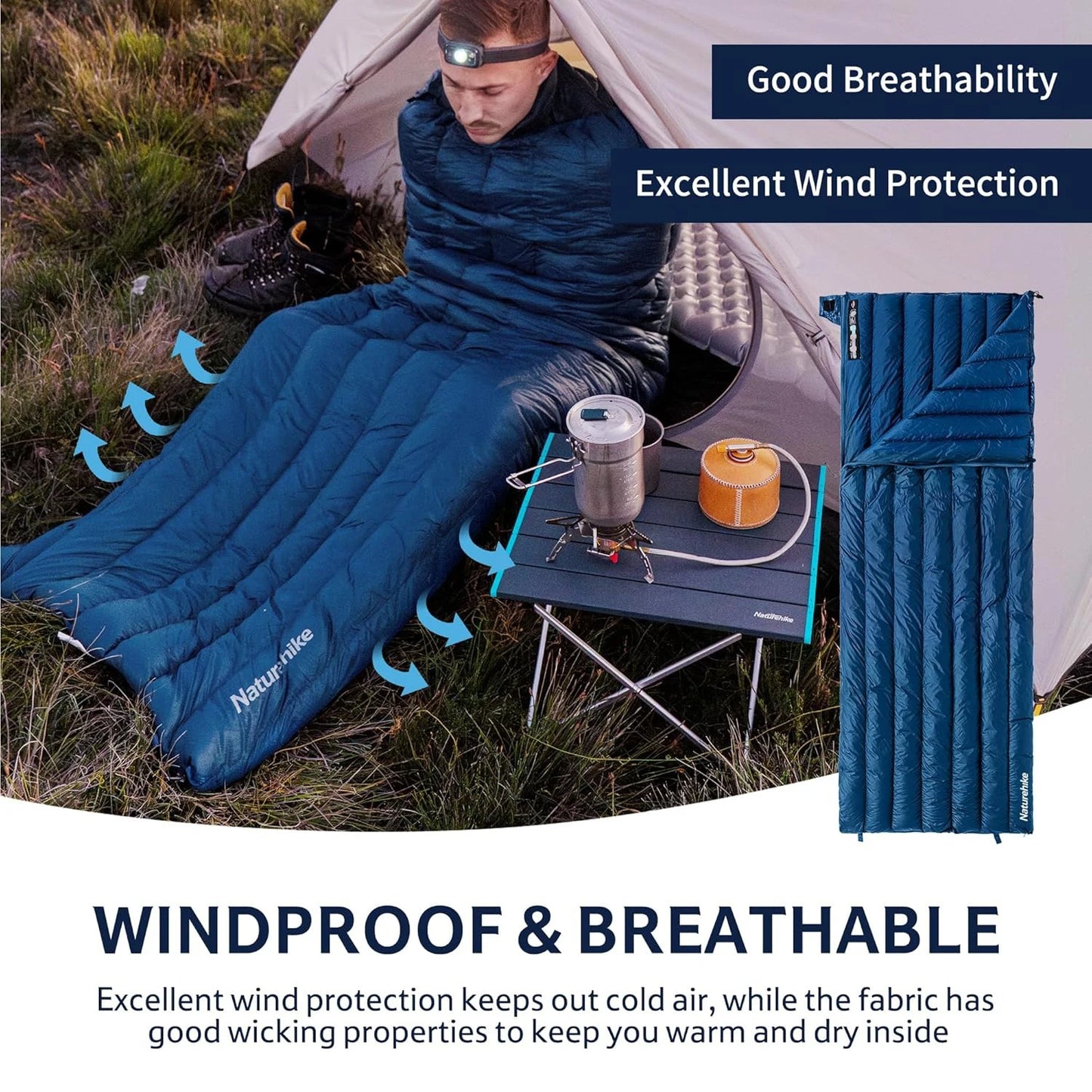 Naturehike Ultralight Down Sleeping Bag CW295 650FP Duck Down Camping Sleeping Bag  Waterproof for Outdoor Backpacking