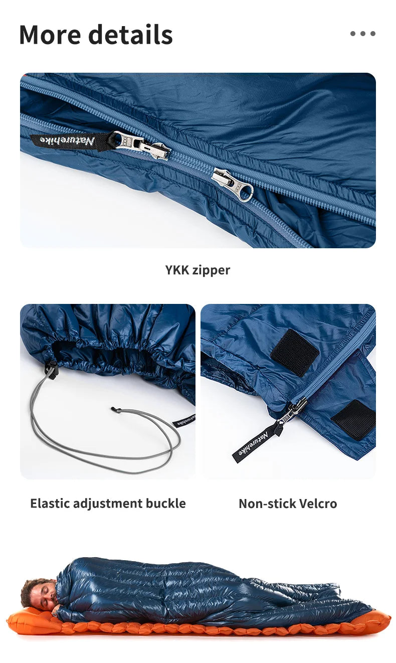 Naturehike Ultralight Down Sleeping Bag CW295 650FP Duck Down Camping Sleeping Bag  Waterproof for Outdoor Backpacking