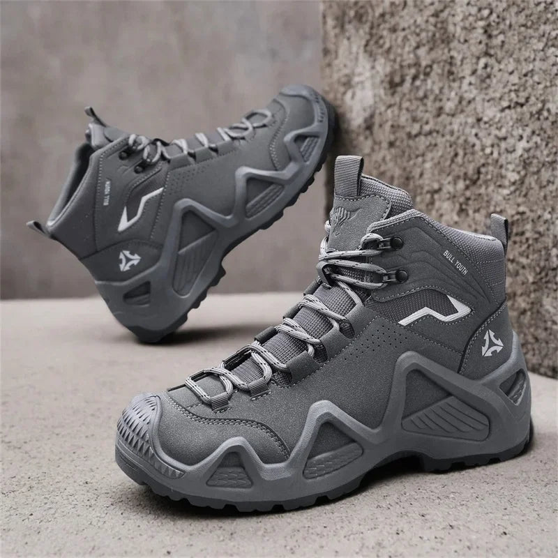 Men Tactical Boots with Straps for Combat Training Waterproof Straps Outdoor Hiking Breathable Shoes Motorcycle Zapatillas Male