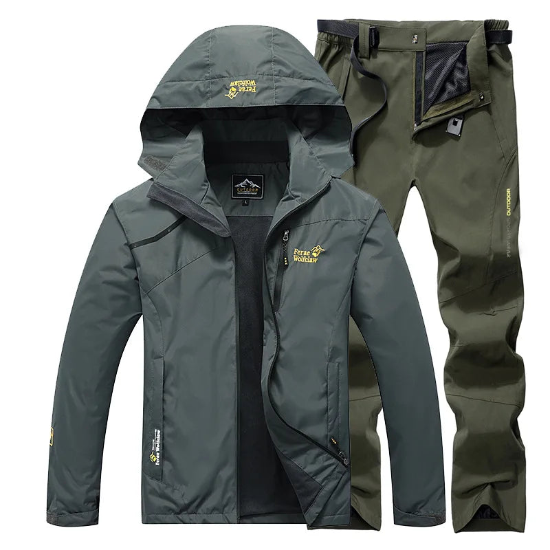 Waterproof Fishing Suit Breathable durable Hooded Jacket Fishing Wear Outdoor Fishing Pants Windbreaker Fishing Clothes Men