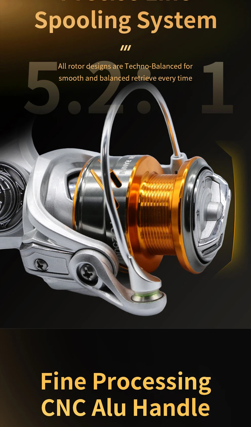 ROOBLINOS TC Metal Spinning Fishing Reels Metal Spool Freshwater Saltwater Trout Carp Spinning Reel
