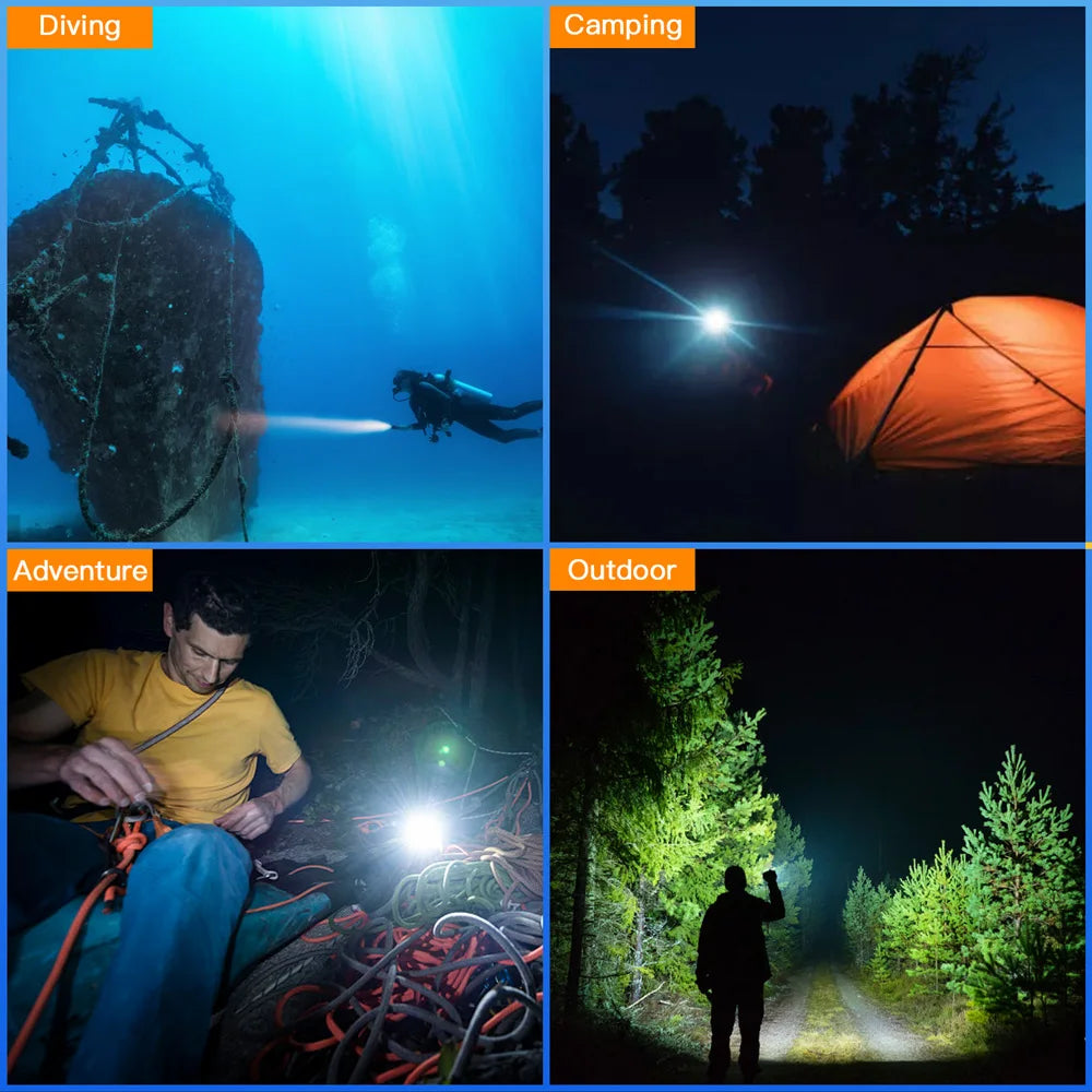 SOFIRN SD06 Diving Flashlight SFT70 3200lm Rechargeable Underwater Deep Scuba Torch Dive LED Light Powerful Under 100M