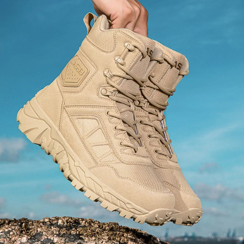 Men Tactical Boots Lace Up Brand Ankle Hiking Shoes Desert Work Boots Waterproof Unisex Climbing Shoes Zapatos Para Hombre Male