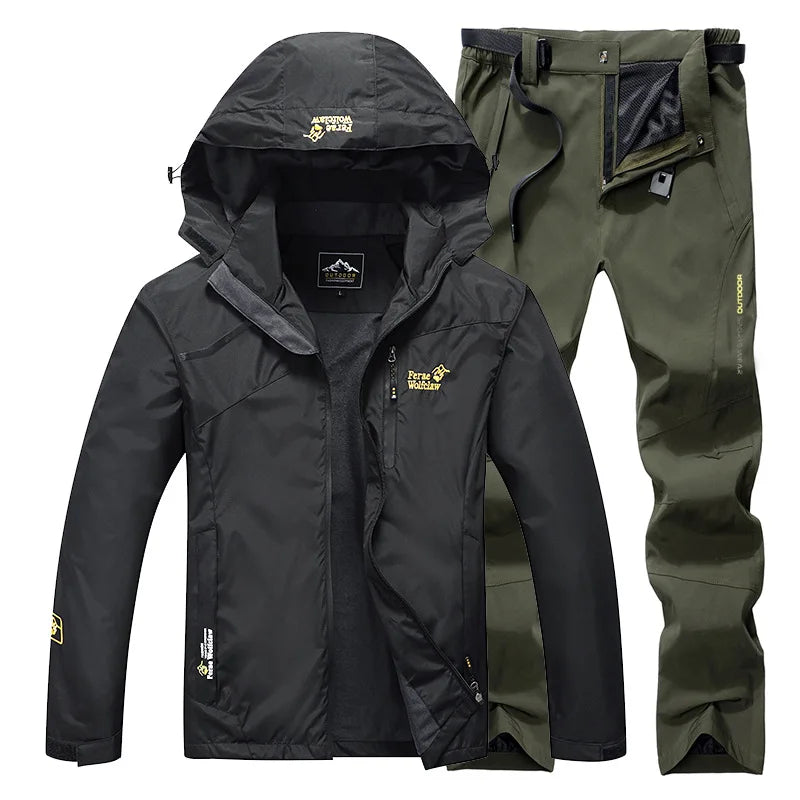 Waterproof Fishing Suit Breathable durable Hooded Jacket Fishing Wear Outdoor Fishing Pants Windbreaker Fishing Clothes Men