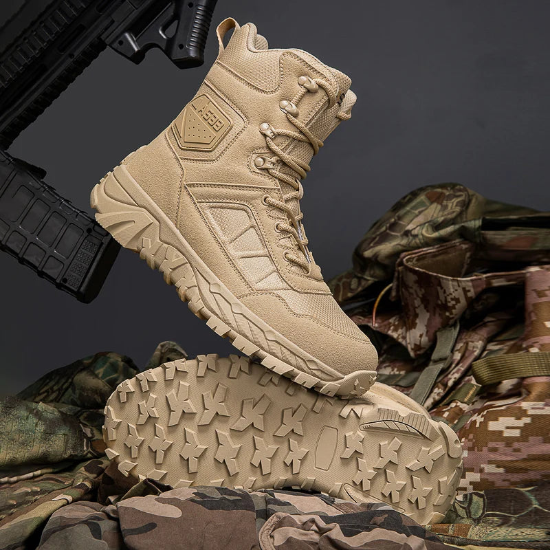 Men Tactical Boots Lace Up Brand Ankle Hiking Shoes Desert Work Boots Waterproof Unisex Climbing Shoes Zapatos Para Hombre Male