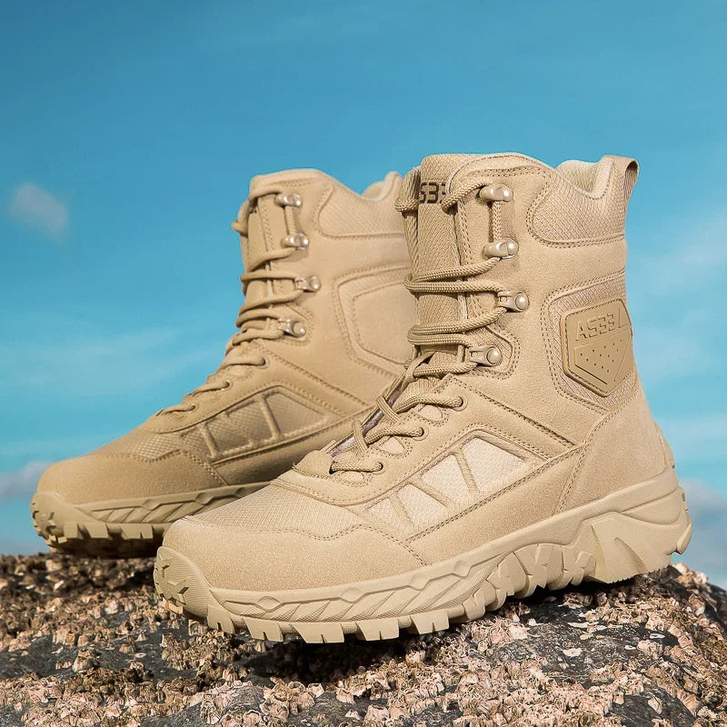 Men Tactical Boots Lace Up Brand Ankle Hiking Shoes Desert Work Boots Waterproof Unisex Climbing Shoes Zapatos Para Hombre Male