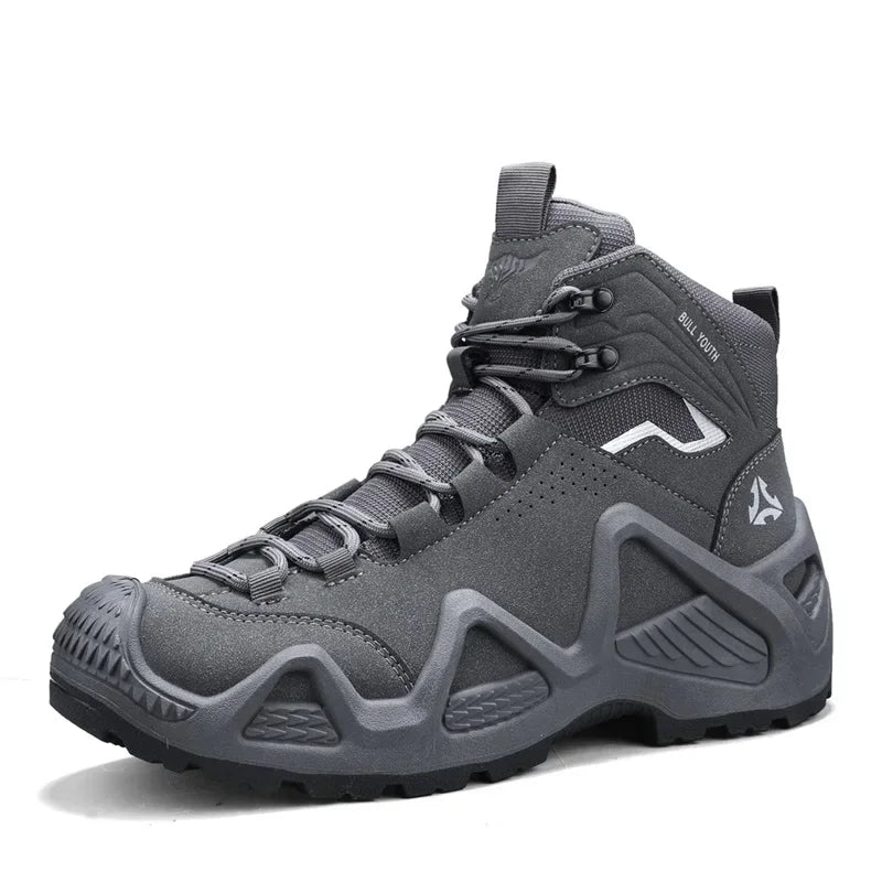 Men Tactical Boots with Straps for Combat Training Waterproof Straps Outdoor Hiking Breathable Shoes Motorcycle Zapatillas Male