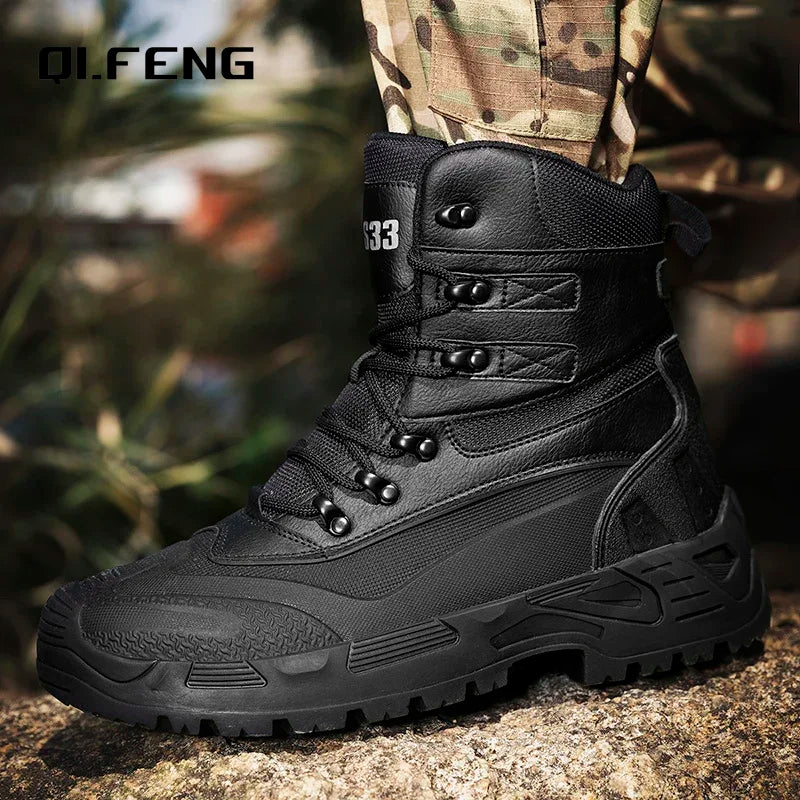 Large Mountaineering Hiking Anti Slip Boots Outdoor Field Training Boots Men's Ankle Boots High Top Casual Sneaker 39-47